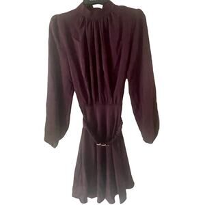 AX Paris Purple - Plum Long Sleeve Belted Skater Dress, Size M, $34, B53
